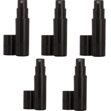 Mini etterfyllbar parfyme sprayflaske glassflaske 5 ml 5-pakning Sort