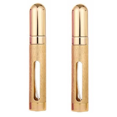 Mini påfyllbar parfym sprayflaska glasflaska 12 ml 2-pack Gull