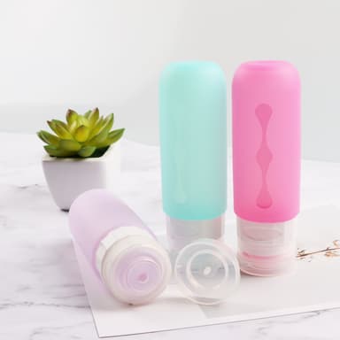 Påfyllbare reiseflasker i silikon for sjampolotion 90 ml 4-pakning