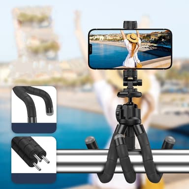 Høystyrke forlengbart Selfie Stick-stativ med fjernkontroll Sort