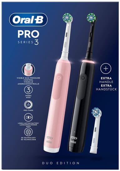 Oral-B Pro3 3900N elektrisk tannbørste 760277 (sort/rosa)