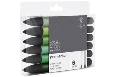Winsor Promarker 6st, Green tones