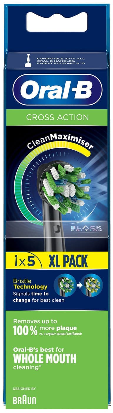 Oral-B CrossAction tannbørstehoder 325482 (sort)