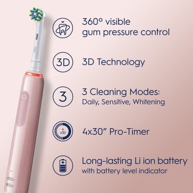 Oral-B Pro 3 elektrisk tannbørste (rosa)