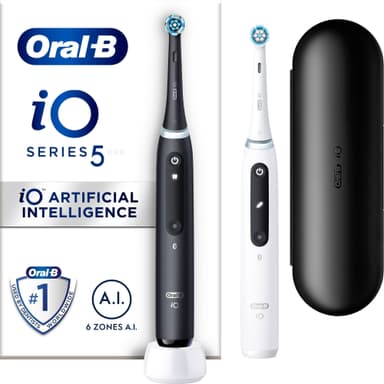 Oral-B iO5 Duo Pack elektrisk tannbørste 414841 (sort/hvit)