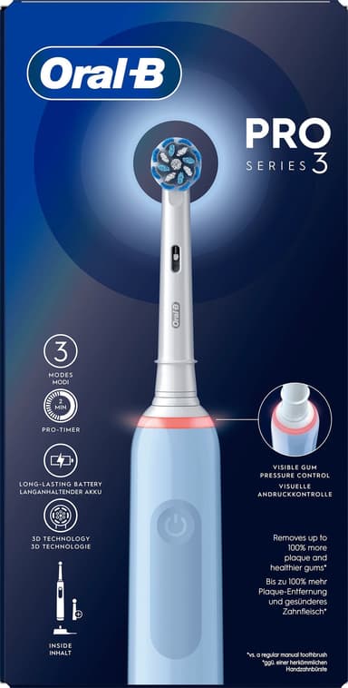 Oral-B Pro 3 elektrisk tannbørste (blå)