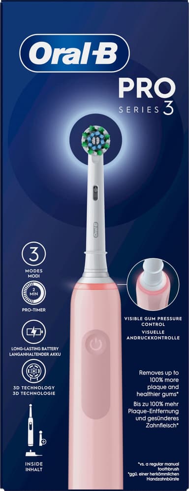 Oral-B Pro 3 elektrisk tannbørste (rosa)
