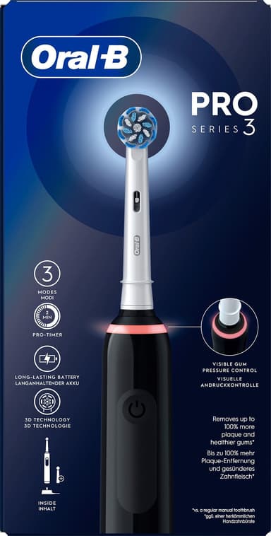 Oral-B Pro 3 elektrisk tannbørste (sort)