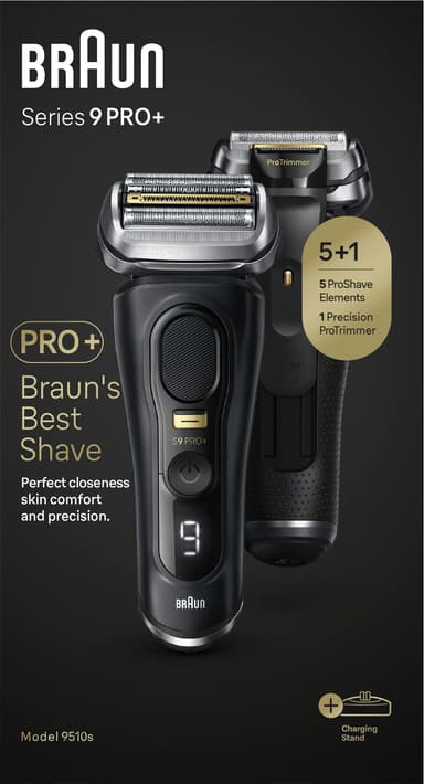 Braun Series 9 PRO+ barbermaskin 9510s (sort)