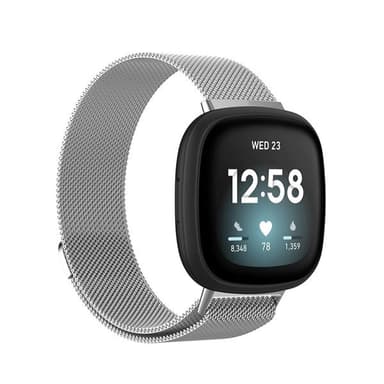 Armbånd Meshbånd Fitbit Versa 3 / Sense Silver - Large