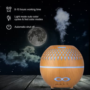 Luftfukter Aroma diffuser 400 ml 7 LED farge lys Sort