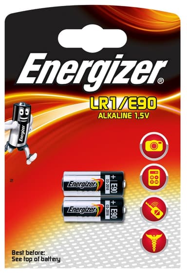 Energizer LR1/E90 Alkaline batteri (2 stk.)