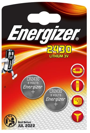 Energizer CR2430 Lithium Batterier (2 pakk) Energizer CR2430 Lithium Batterier (2 pakk)