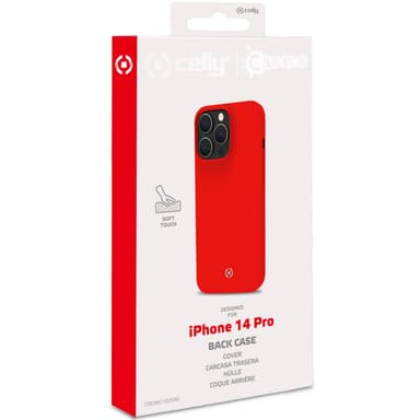 Celly Cromo Soft gummideksel iPhone 14 Pro Red