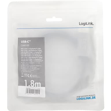 USB-C -> DisplayPort 4K/60Hz Aluminium 1,8m