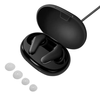 Wireless earbuds w/ charging case, in-ear, TWS, BT 5, black