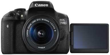 Canon EOS 750D systemkamera + 18-55mm DC Irista-sett