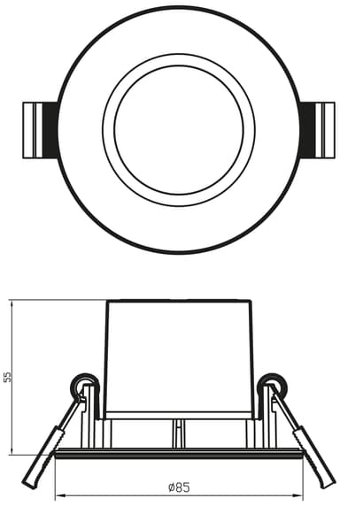 Philips Dive Ceiling spotlys 5,5W 3-pakning (sort)
