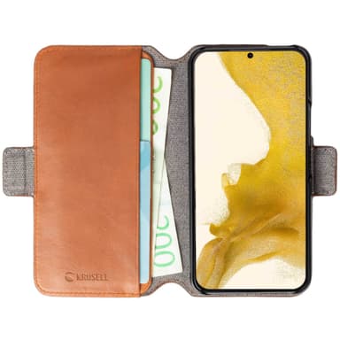Skinntelefonlommebok Galaxy S22 Cognac