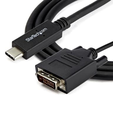 StarTech.com 2 m USB-C till DVI-kabel - 1920 x 1200 - Svart, 2 m, USB Type-C, DV