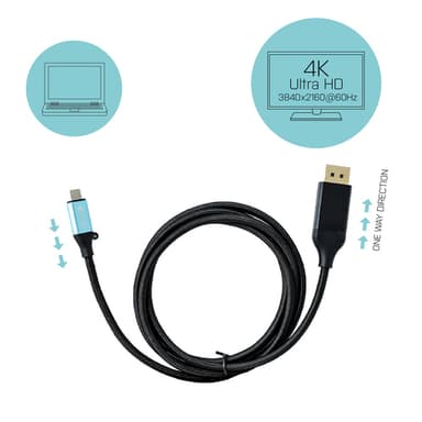 i-tec C31CBLDP60HZ, 1,5 m, USB Type-C, DisplayPort, Hankoppling, Hankoppling, 38
