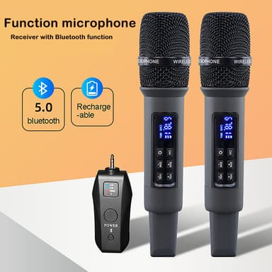2-pak trådløs mikrofon Bluetooth-reverb med Android-portkabel Flerfarget