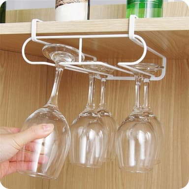 Vin glass henger i metall for 6 glass, Hvit