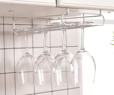 Vin glass henger i metall for 6 glass, Hvit