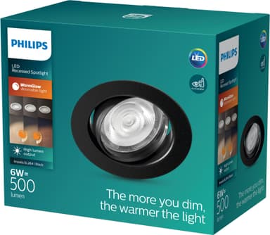 Philips Impala Ceiling spotlys 6W 1-pakning (sort)