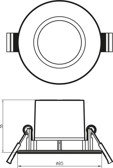 Philips Dive Ceiling spotlys 5,5W 3-pakning (hvit)