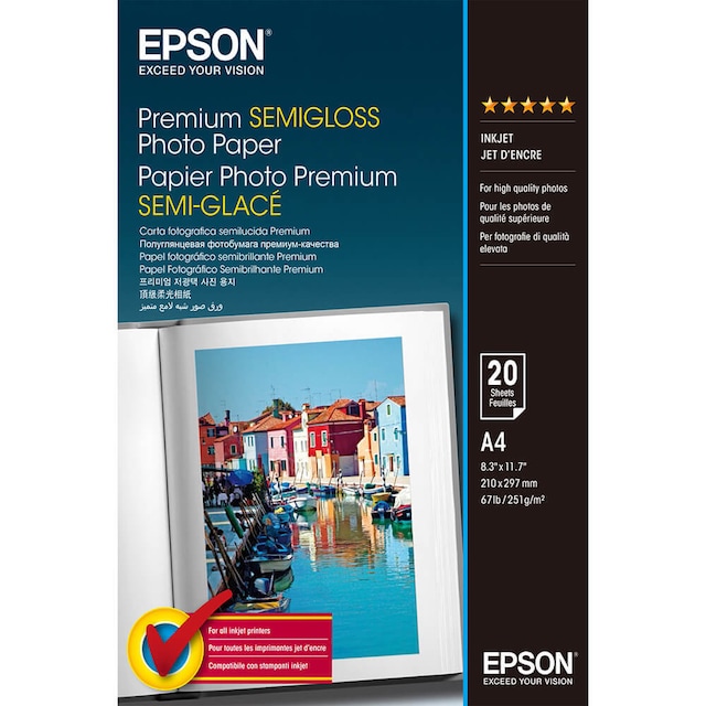 Epson A4 Premium Semigloss Photo Paper