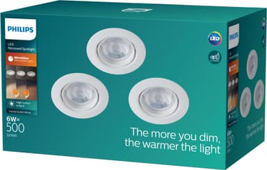 Philips Impala Ceiling spotlys 6W 3-pakning (hvit)