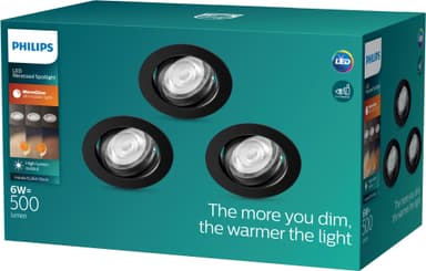 Philips Impala Ceiling spotlys 6W 3-pakning (sort)