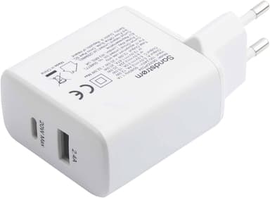 Sandstrøm Dual 32W USB lader