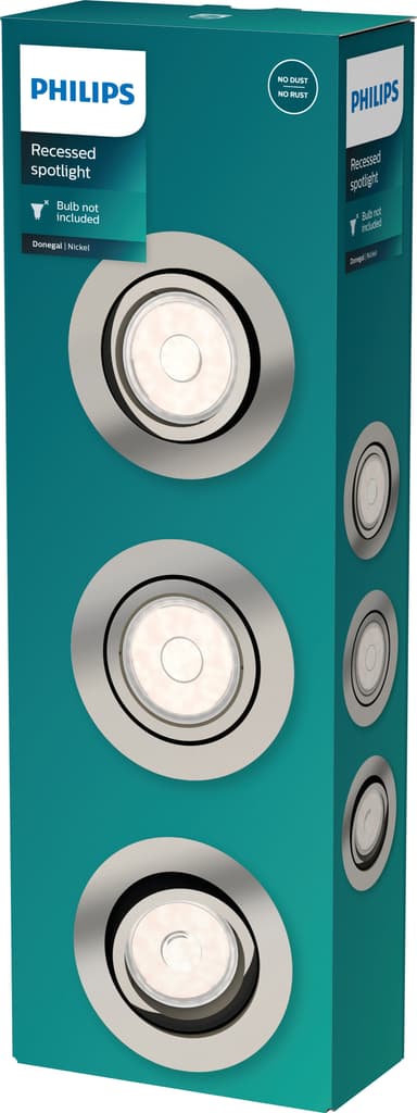 Philips Donegal Ceiling armatur GU10 3-pakning (sølv)