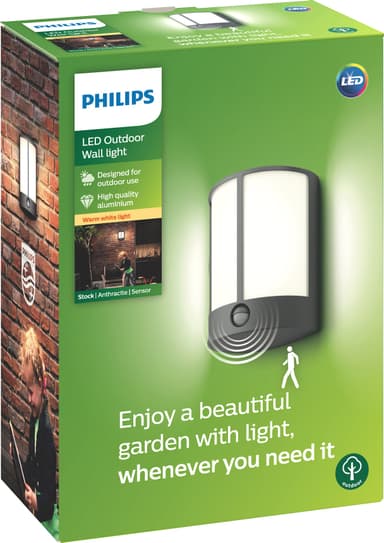 Philips Stock IR utendørs vegglanterne 5,5W