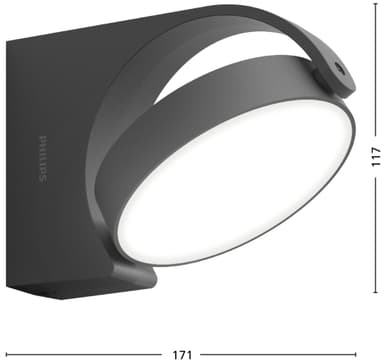 Philips Mimosa utendørs vegglampe 7W