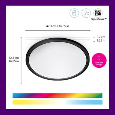 WiZ SuperSlim taklampe 32W RGB (sort)