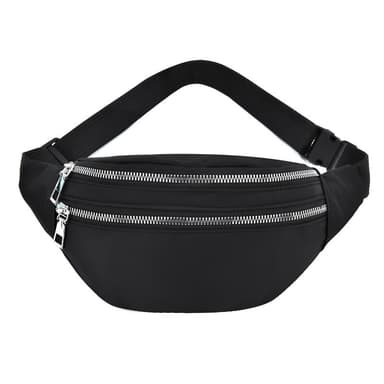Oxford Cloth Fanny Pack Casual midjeveske for reiseshopping Sort