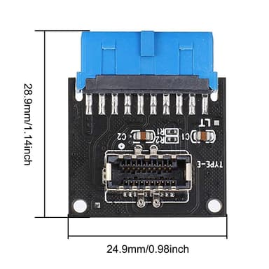 NÖRDIC vinklet USB 3.0 19 pins til Type E-adapter