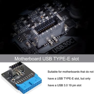 NÖRDIC vinklet USB 3.0 19 pins til Type E-adapter