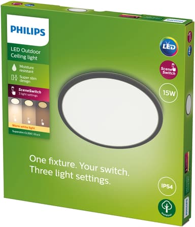Philips SuperSlim utendørs taklampe15W