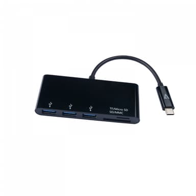 V7 V7UC3U-HUB-BLK-1E, USB 3.2 Gen 1 (3.1 Gen 1) Type-C, USB 3.2 Gen 1 (3.1 Gen 1