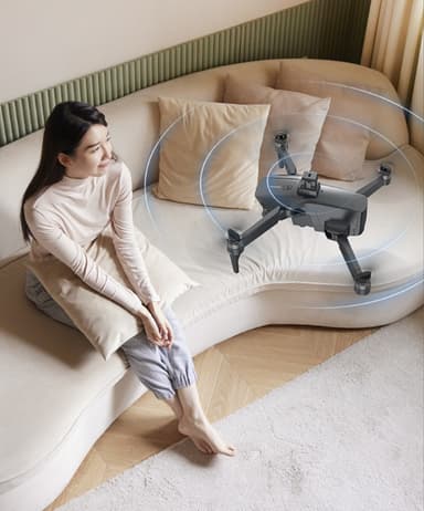 1080P Drone med sammenleggbar design, dobbeltkamera, unngåelse av hindringer Sort