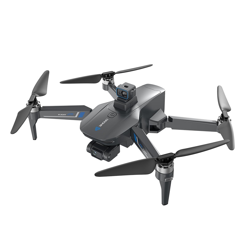 4K Drone med sammenleggbar design, to kamera, som unngår hindringer Sort