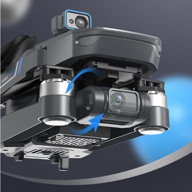 1080P Drone med sammenleggbar design, dobbeltkamera, unngåelse av hindringer Sort