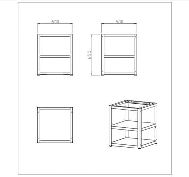 Nordic Line - Grunnmodul 60 cm (1 modul) - Svart