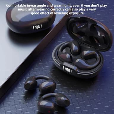 Trådløse Bluetooth 5.3 Bone Conduction-hodetelefoner Sort