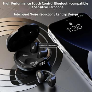 Trådløse Bluetooth 5.3 Bone Conduction-hodetelefoner Sort
