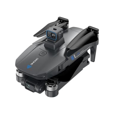 1080P Drone med sammenleggbar design, dobbeltkamera, unngåelse av hindringer Sort